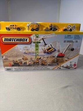 Mattel Matchbox Yellow Construction Playset with Mini Vehicles